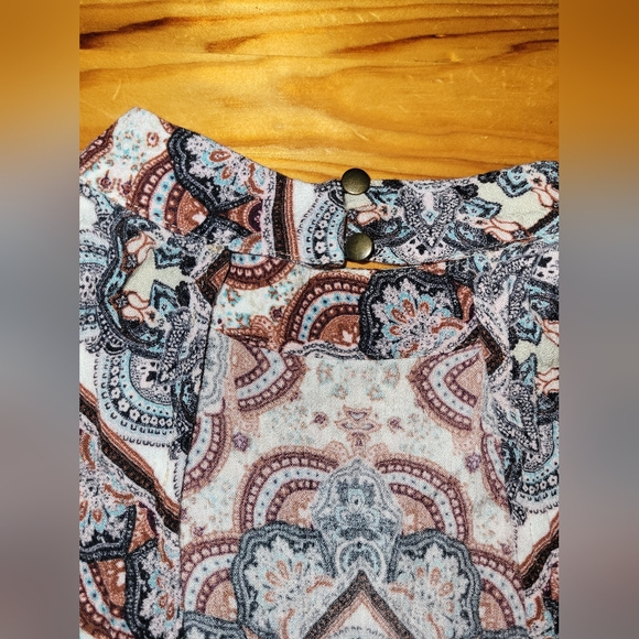 American Eagle Outfitters Brown and Blue Patterned Mini Dress - Picture 2 of 5